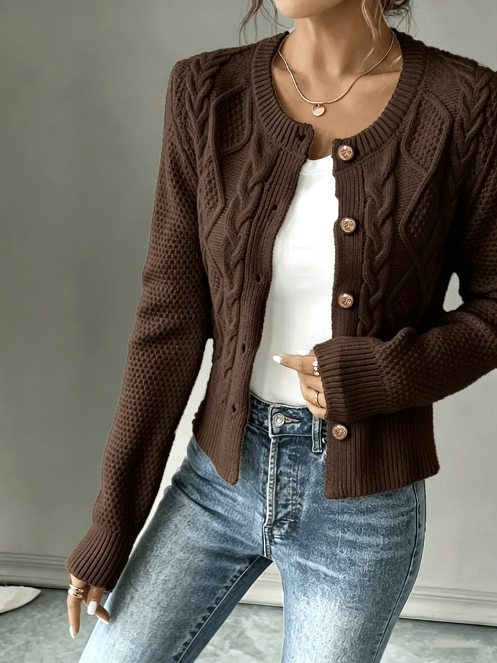 Matilda | Cable-Knit Button-Front Cardigan