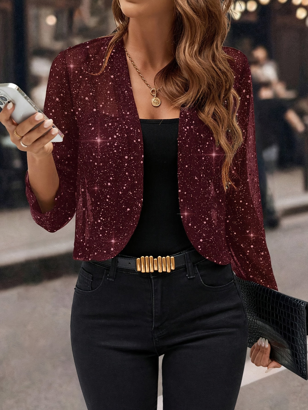 Simone | Shimmer Cropped Jacket