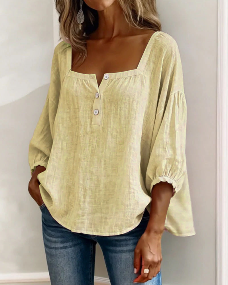 Florence | Relaxed Square-Neck Blouse
