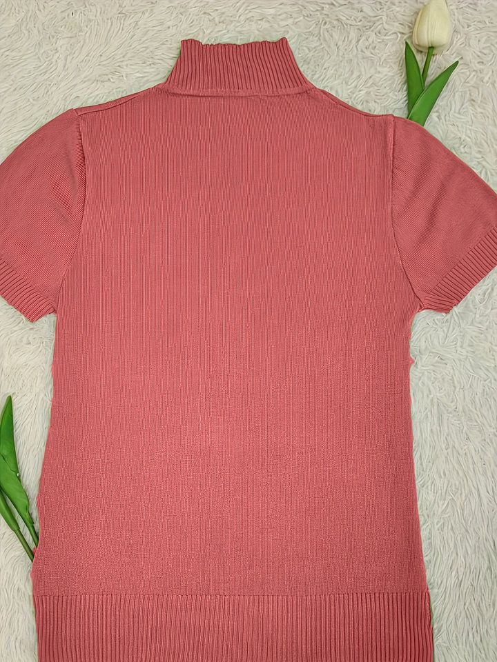 Rowan | Refined Mock-Neck Short Sleeve Top