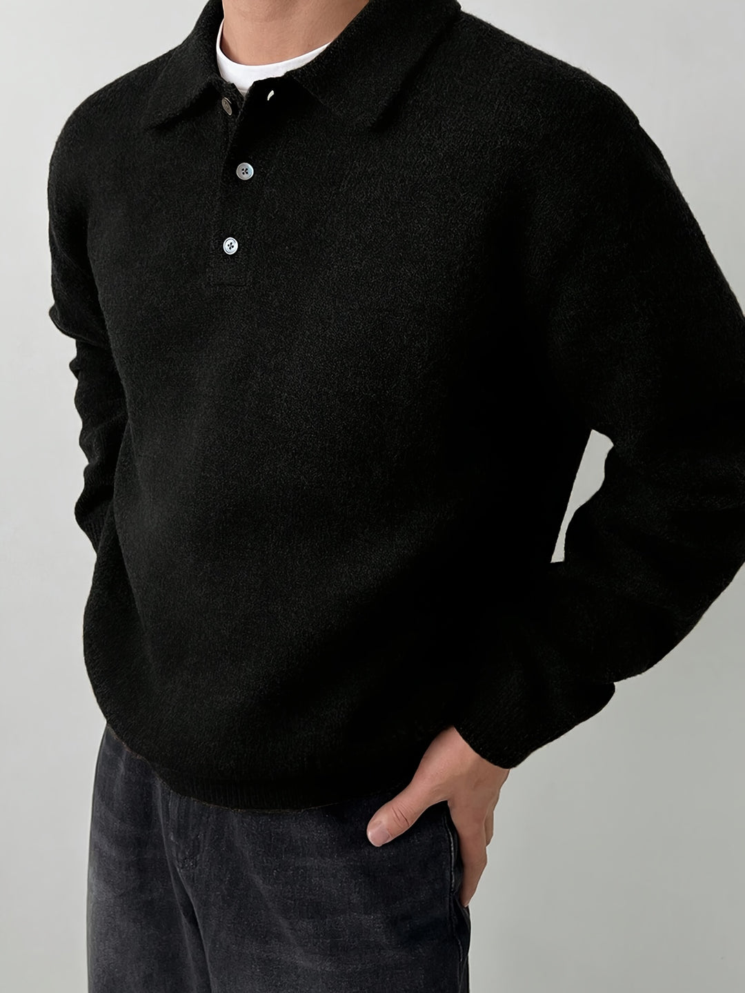Garrett | Refined Collared Polo Sweater