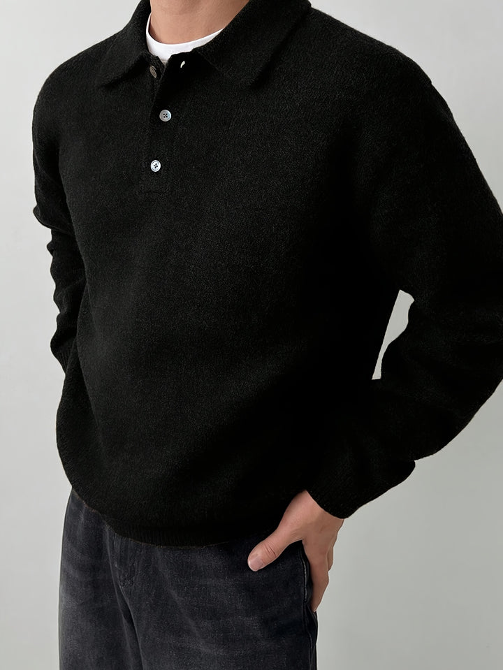 Garrett | Refined Collared Polo Sweater