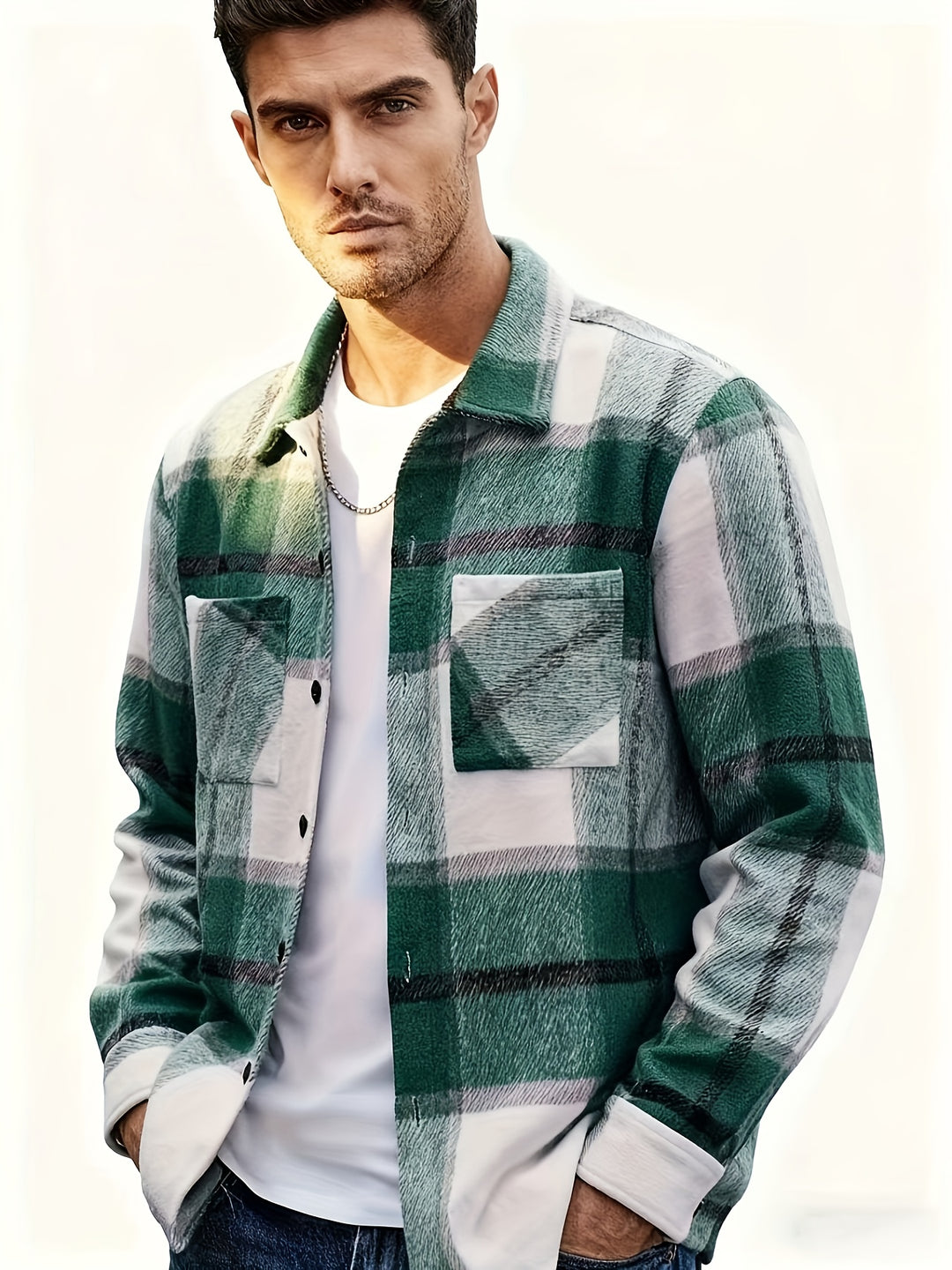 Elias | Rugged Plaid Shirt Jacket