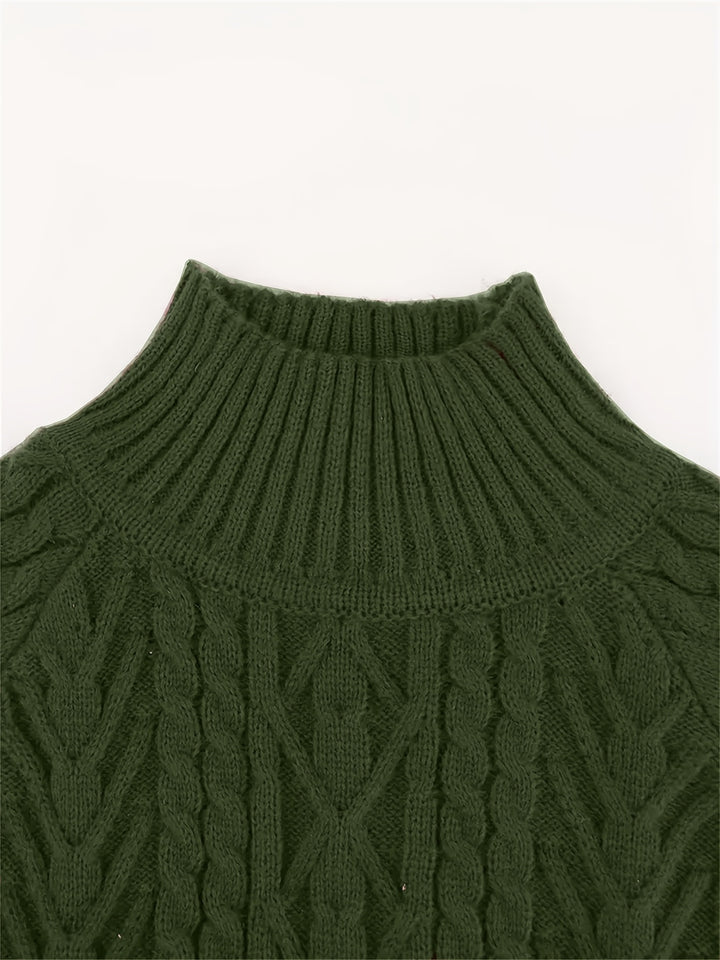 Brooke | Cable-Textured Half-Collar Sweater