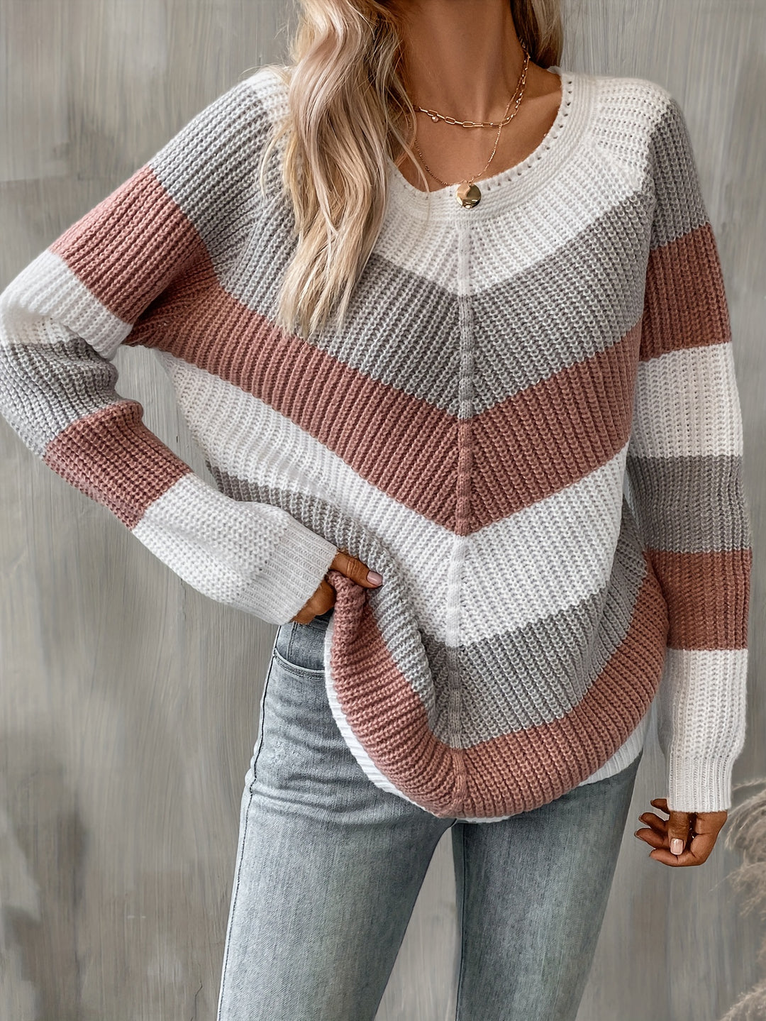 Iris | Color-Block Chevron Sweater