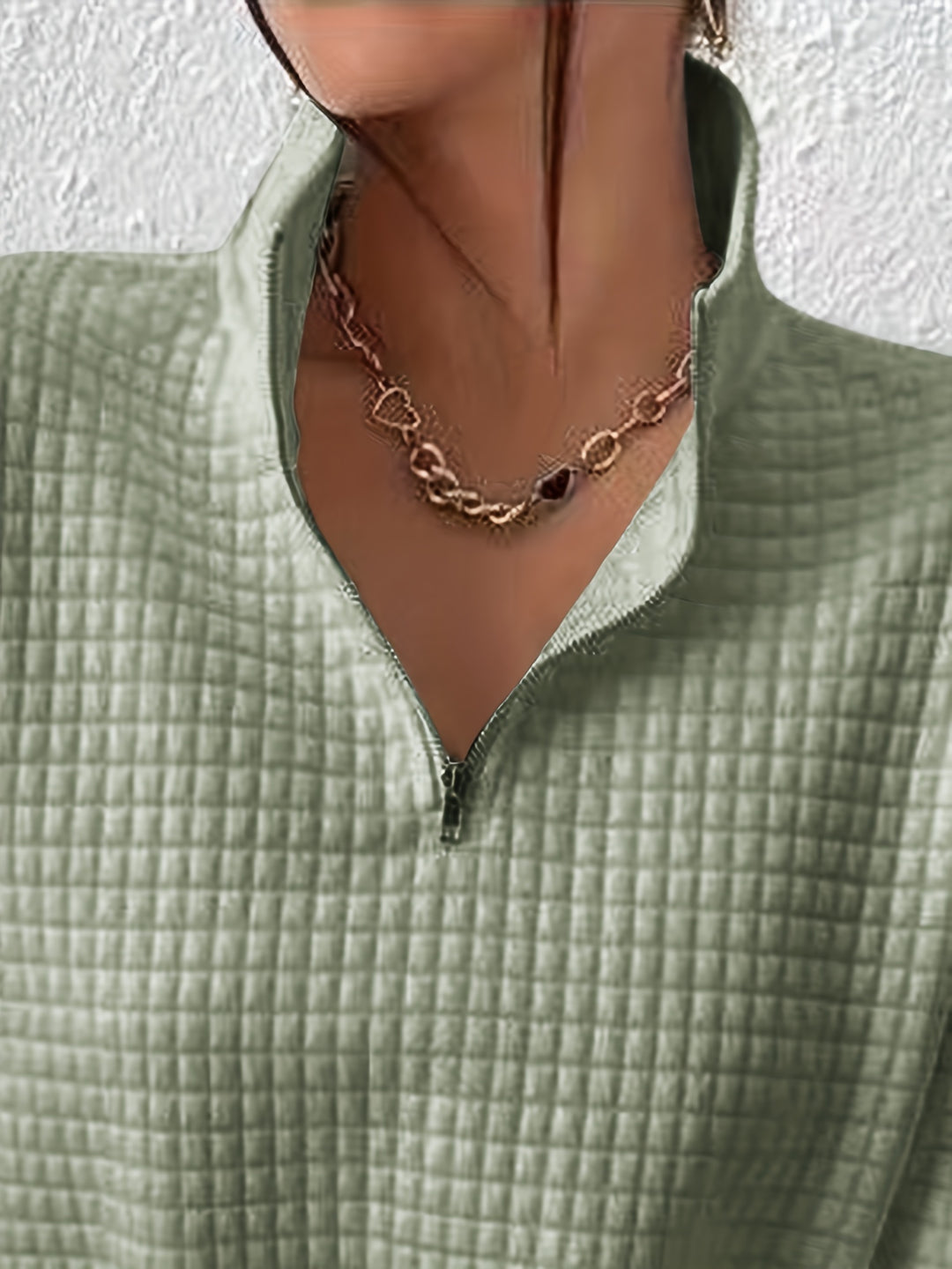 Corinna | Textured Half-Zip Pullover