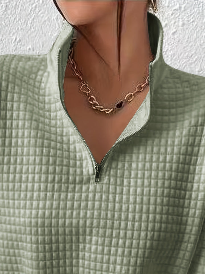 Corinna | Textured Half-Zip Pullover