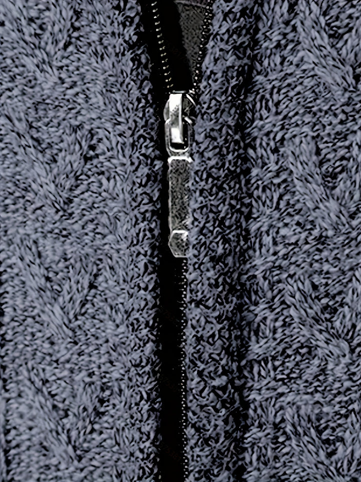 Malcolm | Textured Zip-Up Cardigan