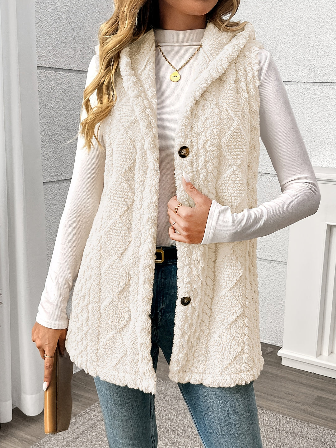 Greta | Cozy Hooded Button-Front Vest