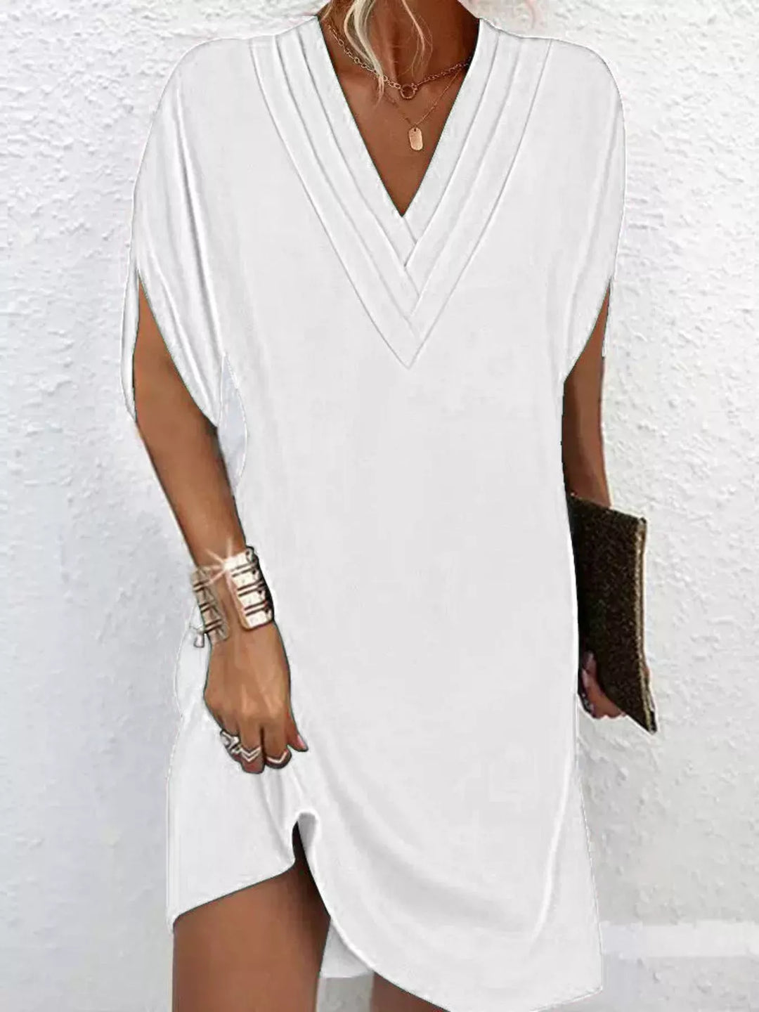 Emery | Classic V Neck Mini Dress