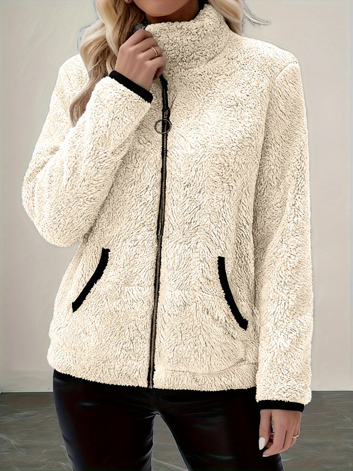 Greta | Cozy Contrast Zip Jacket