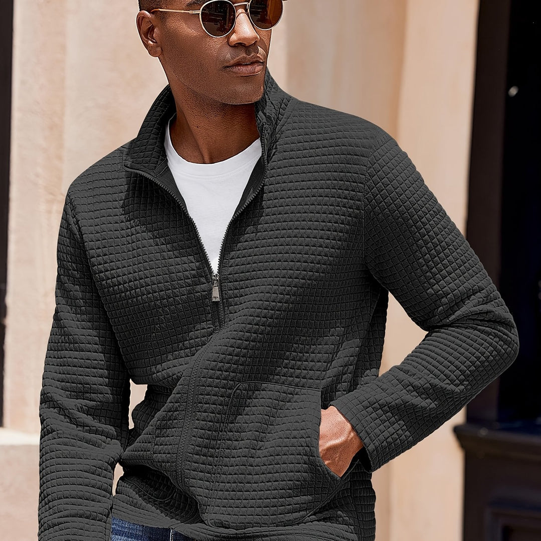 Nash | Textured Stand-Collar Zip-Up Jacket