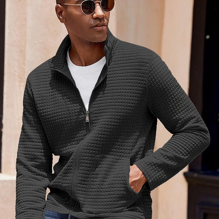 Nash | Textured Stand-Collar Zip-Up Jacket
