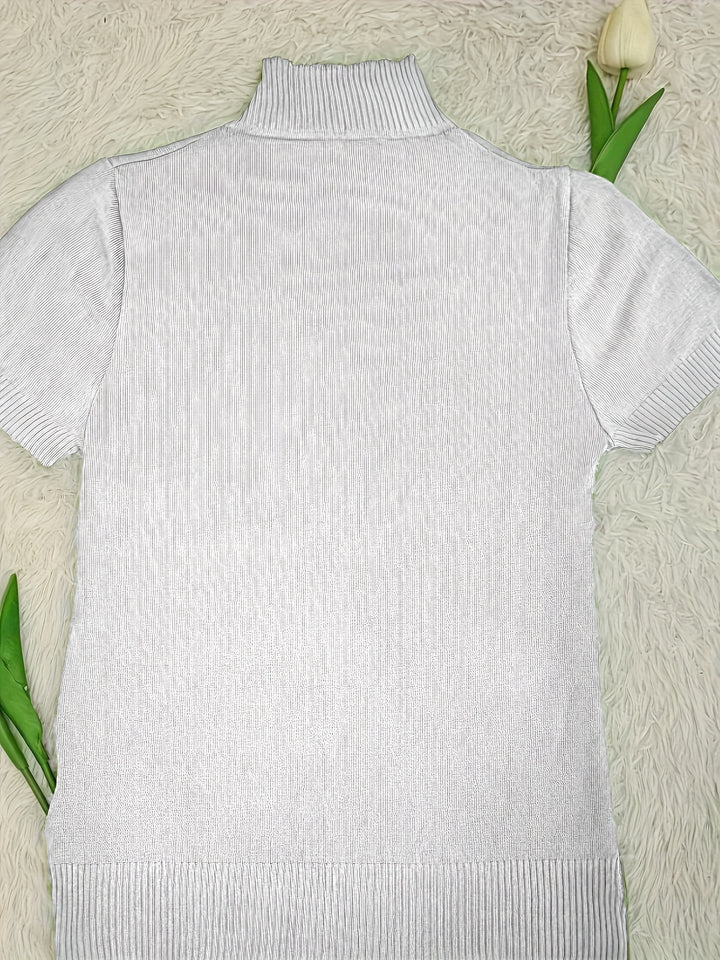 Rowan | Refined Mock-Neck Short Sleeve Top