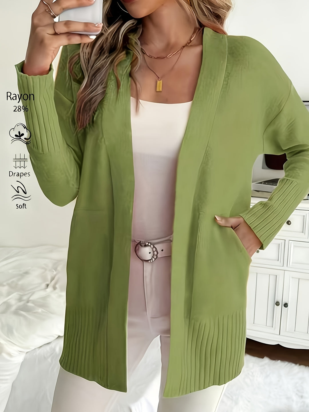 Charlotte | Draped Open-Front Cardigan