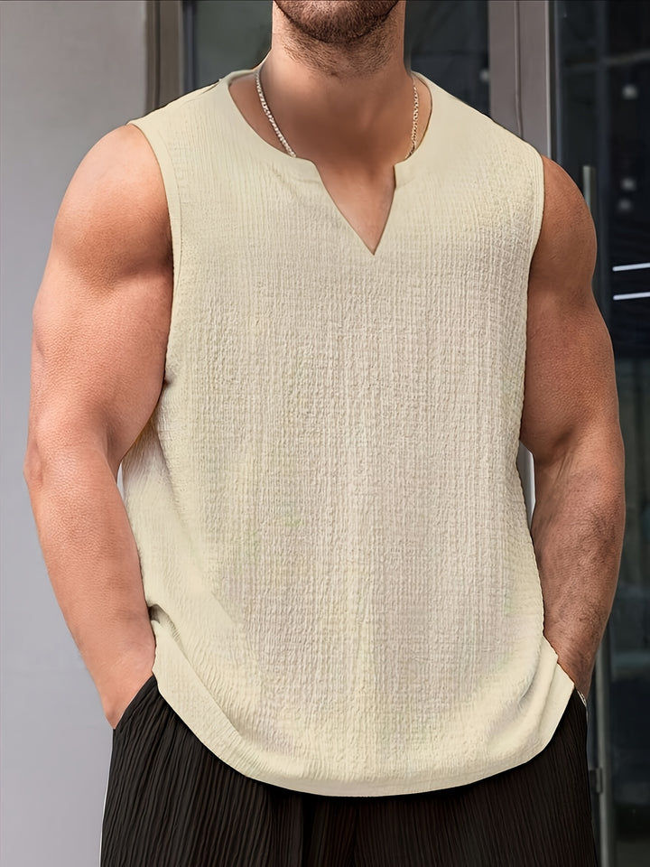Damon | Relaxed Split-Neck Tank Top