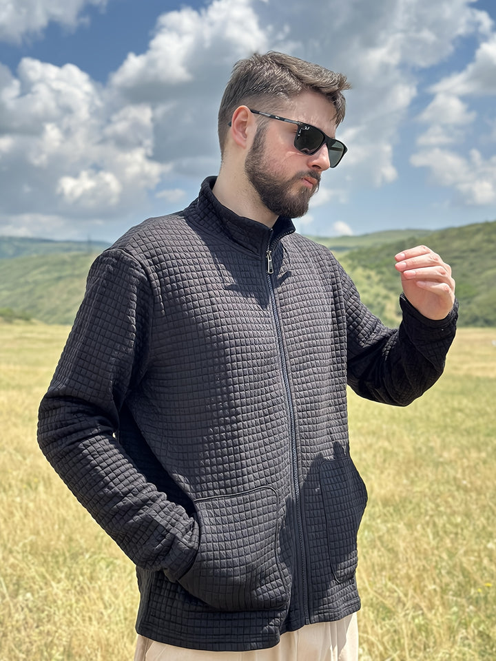 Nash | Textured Stand-Collar Zip-Up Jacket