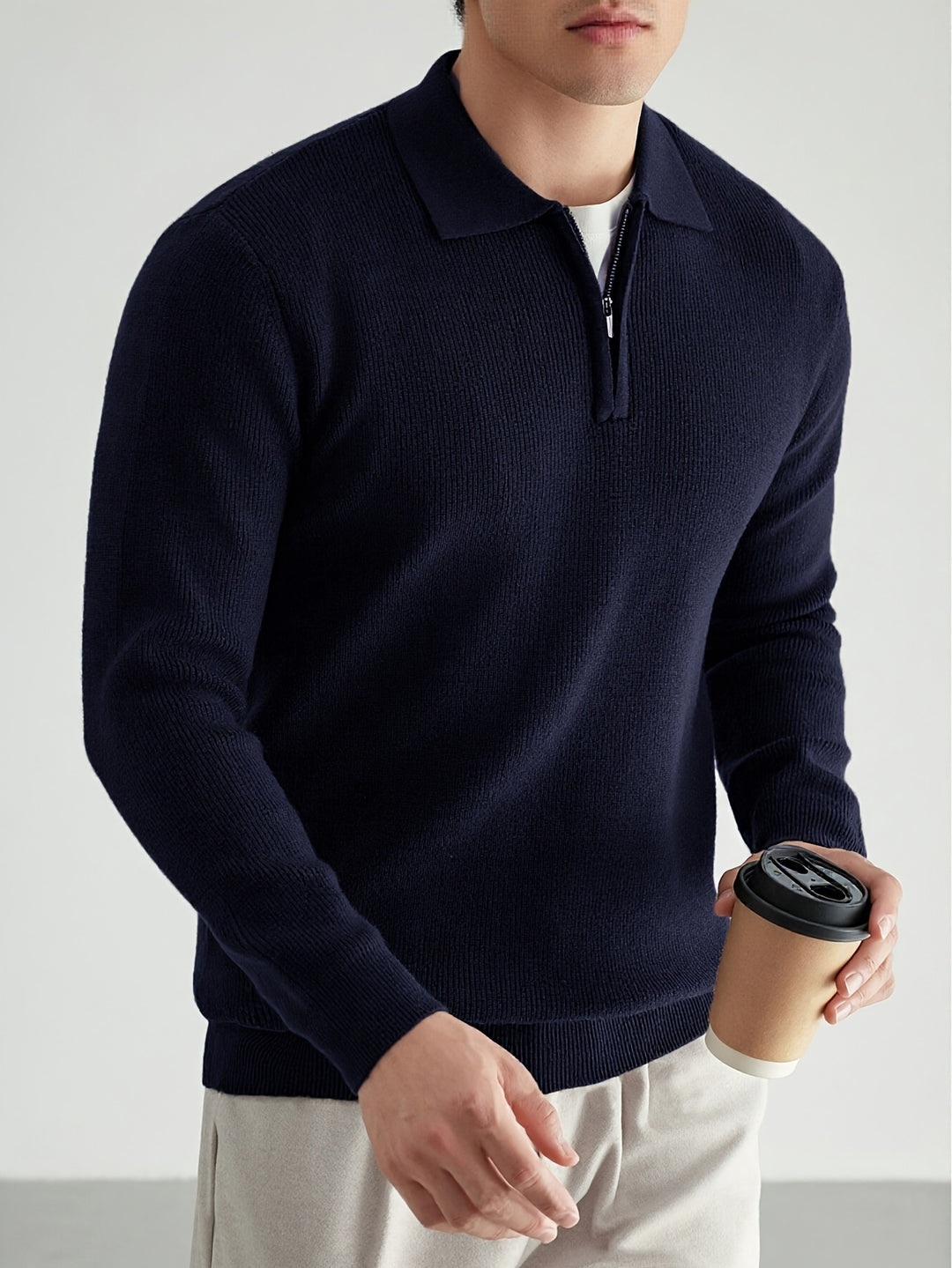 Ford | Refined Zip-Collar Polo Sweater