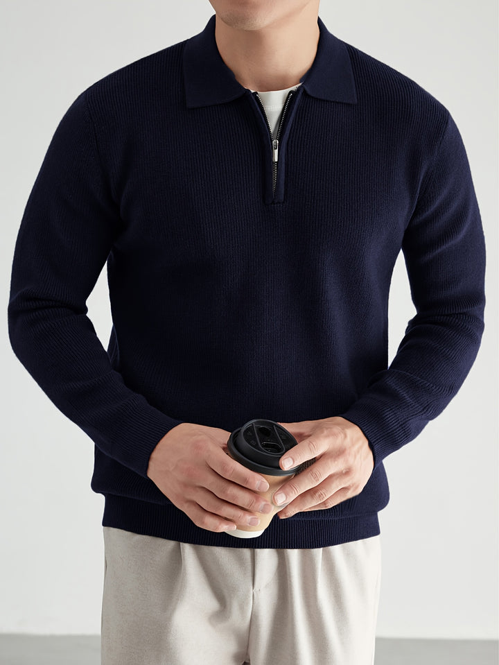 Ford | Refined Zip-Collar Polo Sweater