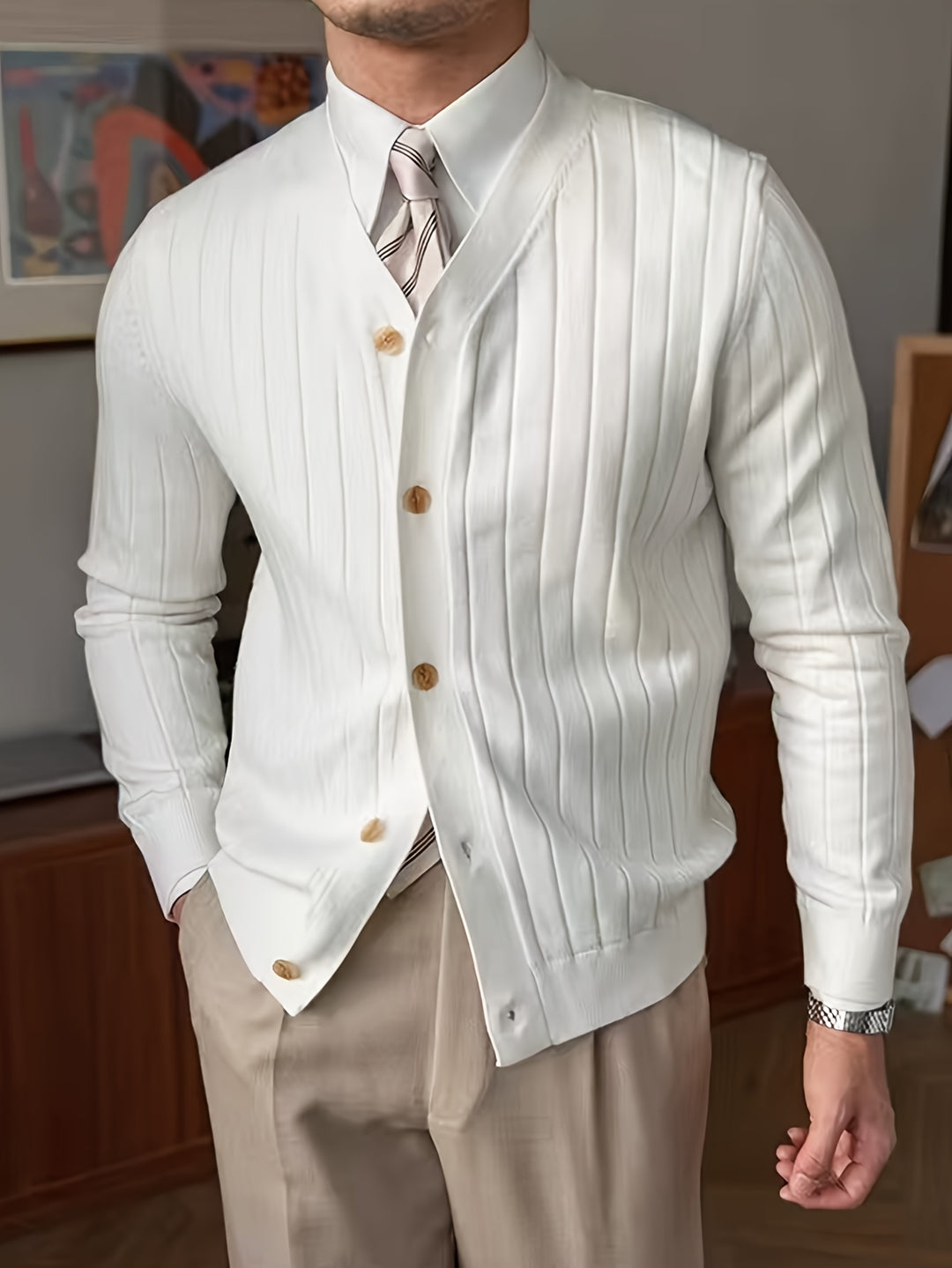 Leland | Ribbed Button-Up Cardigan