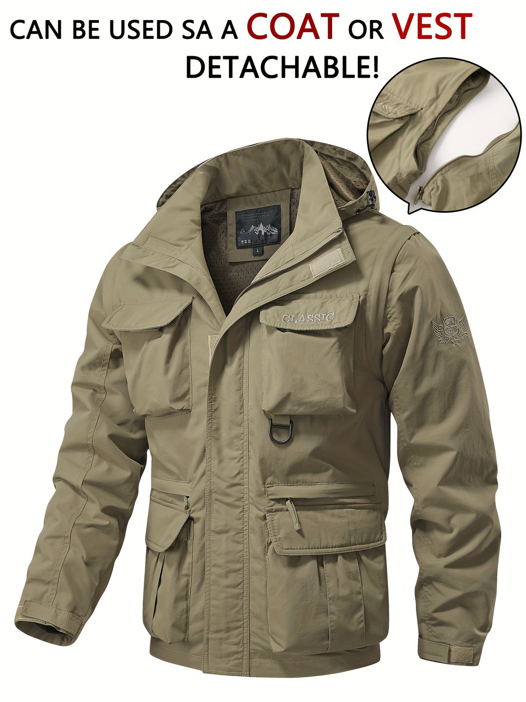 Griffin | Adventure-Ready Hooded Cargo Jacket