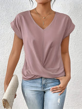 Kathrina | Classic Twist Front V Neck Top