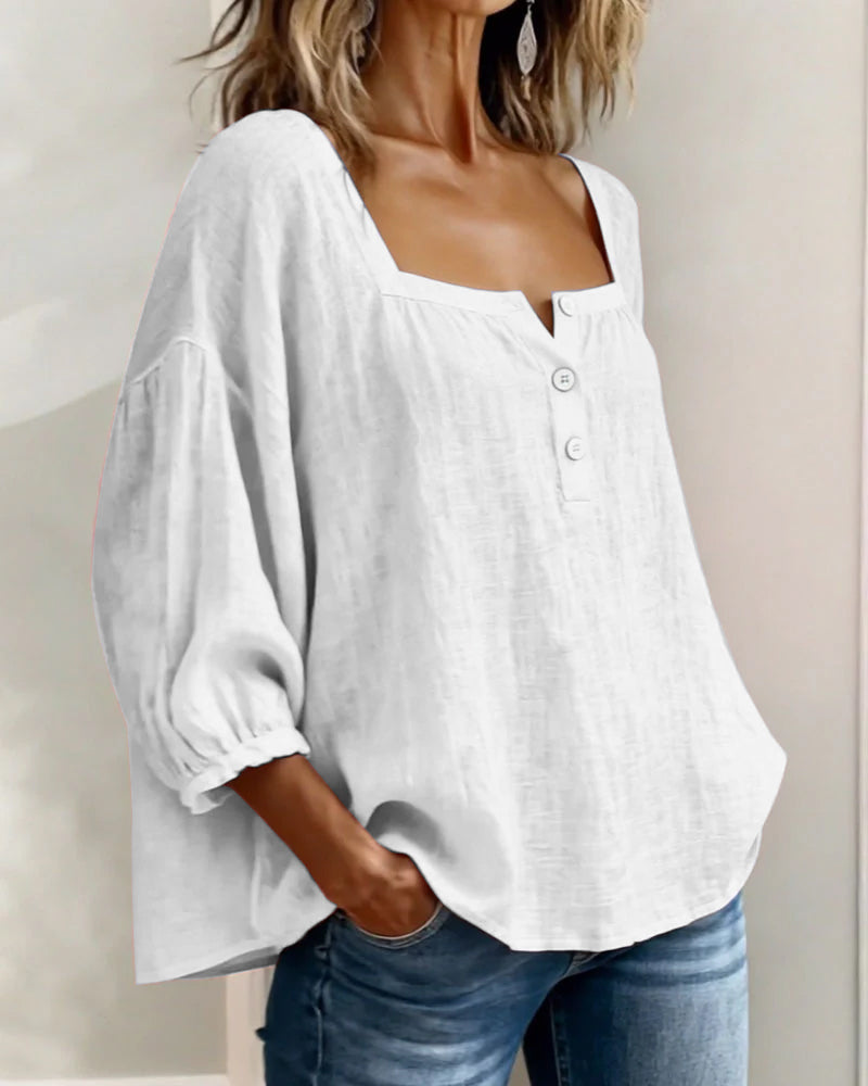 Florence | Relaxed Square-Neck Blouse