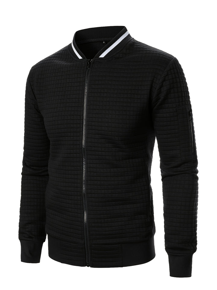 Hayes | Textured Zip Bomber Jacket