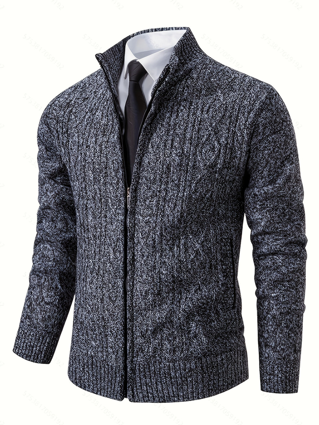 Malcolm | Textured Zip-Up Cardigan