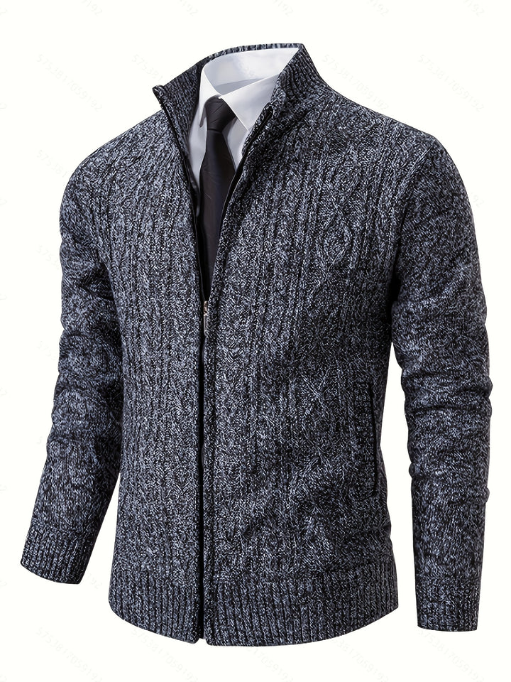 Malcolm | Textured Zip-Up Cardigan