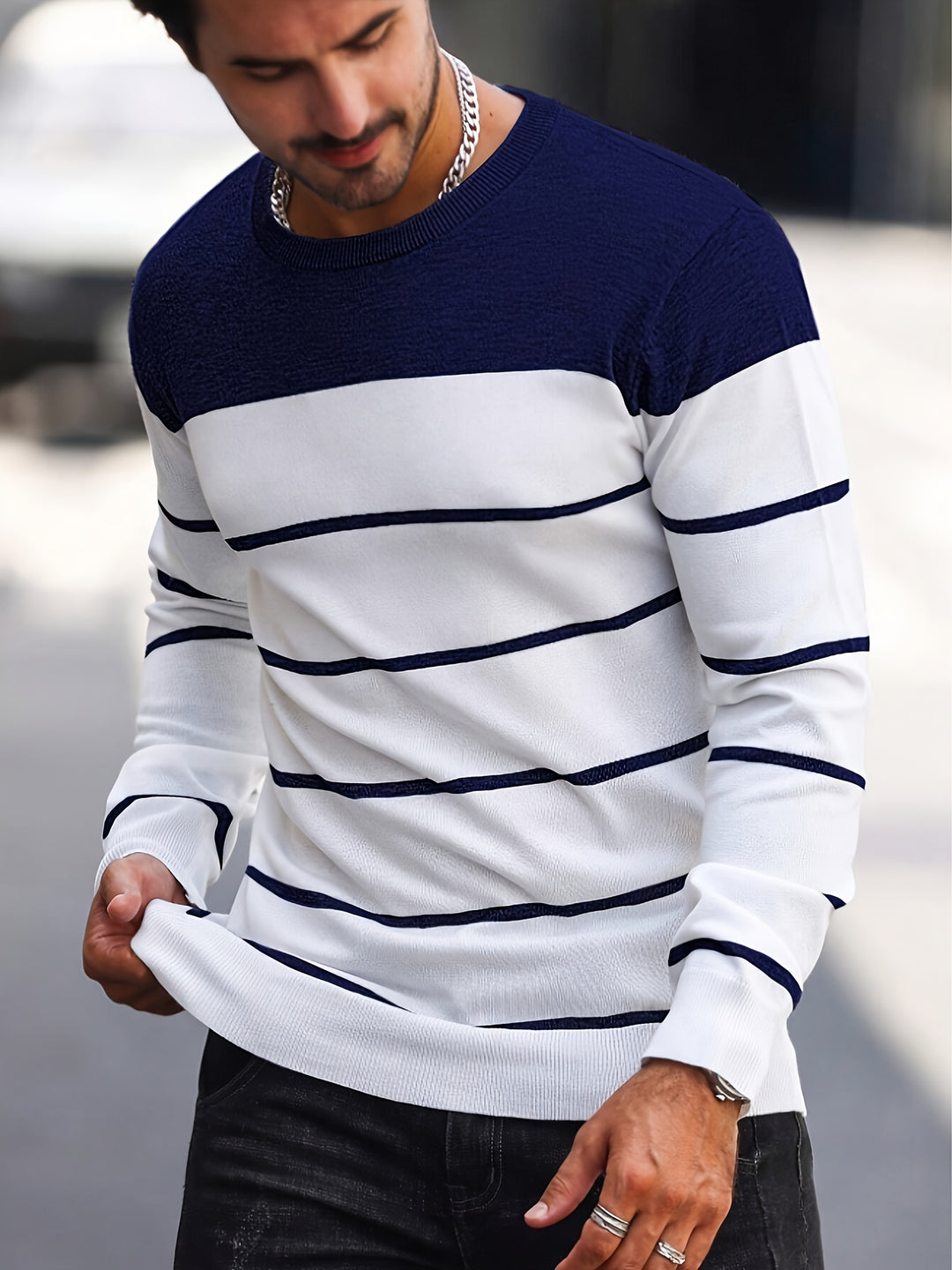 Bennington | Classic Striped Crew Neck Sweater