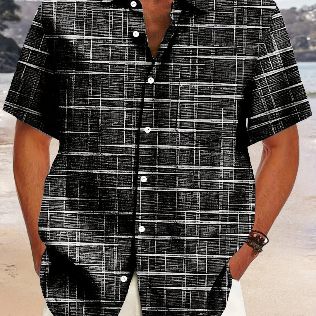 Weston | Textured Grid Short Sleeve Shirt