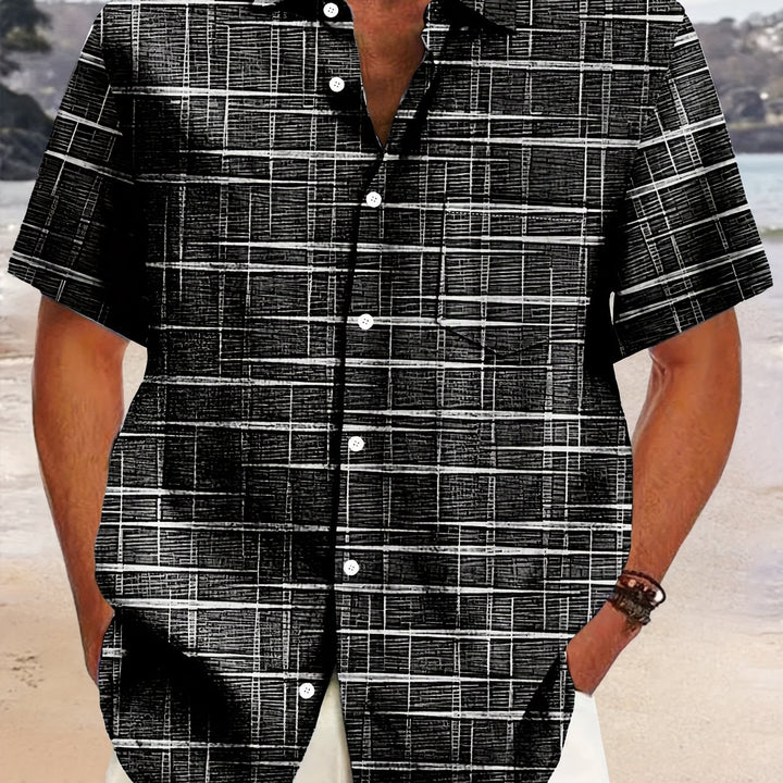 Weston | Textured Grid Short Sleeve Shirt