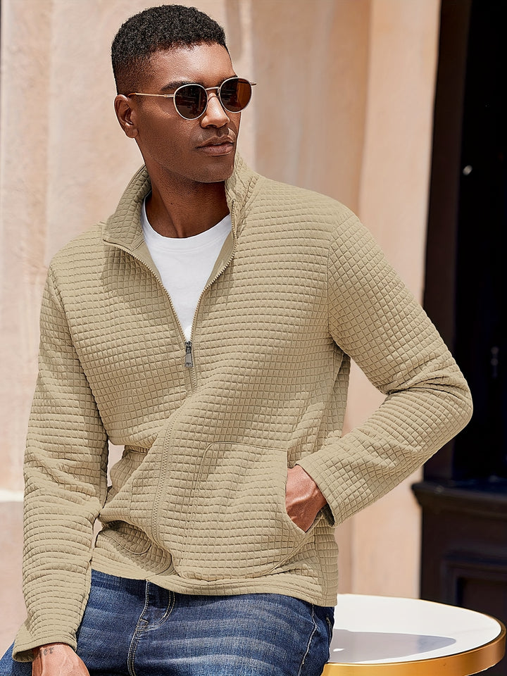 Nash | Textured Stand-Collar Zip-Up Jacket