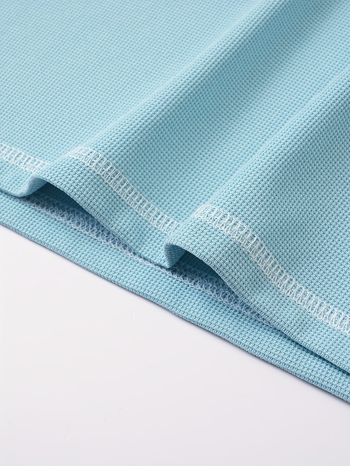Maxwell | Textured Button-Neck Tee