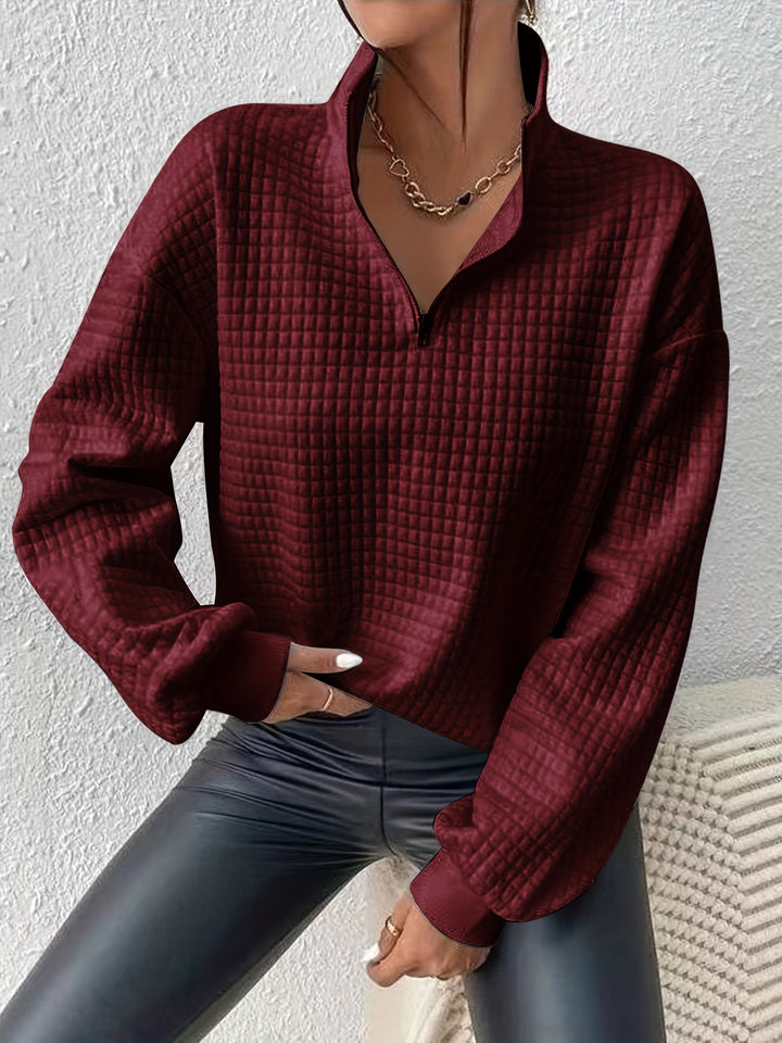 Corinna | Textured Half-Zip Pullover