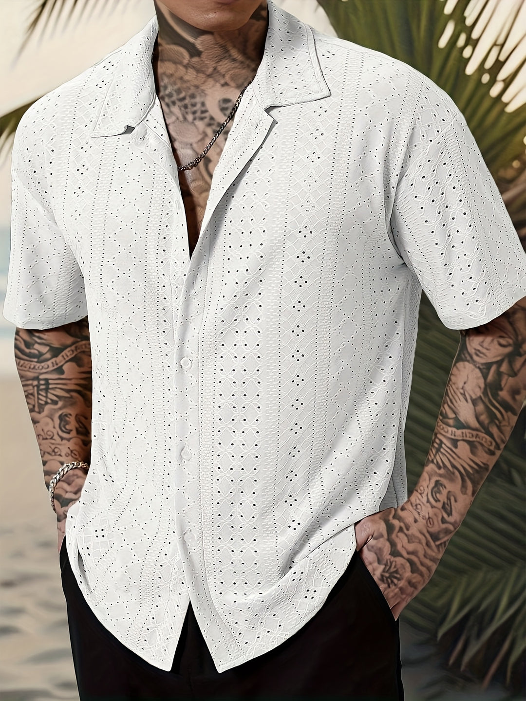 Elias | Textured Camp-Collar Shirt