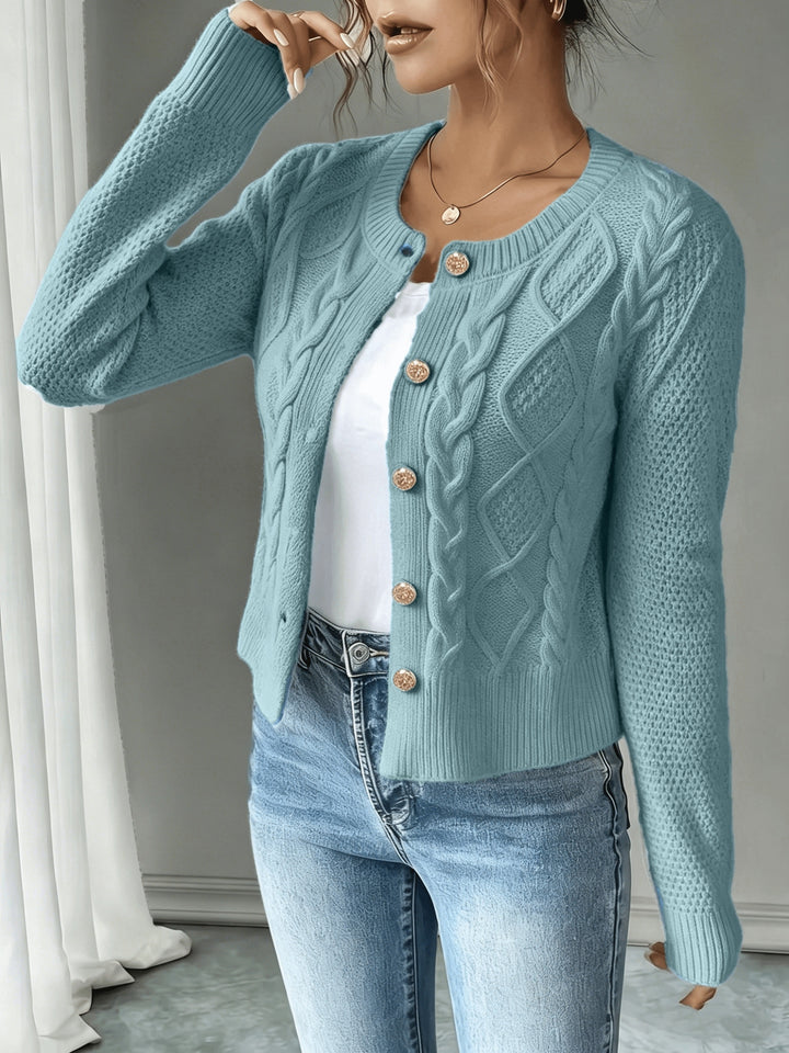 Matilda | Cable-Knit Button-Front Cardigan