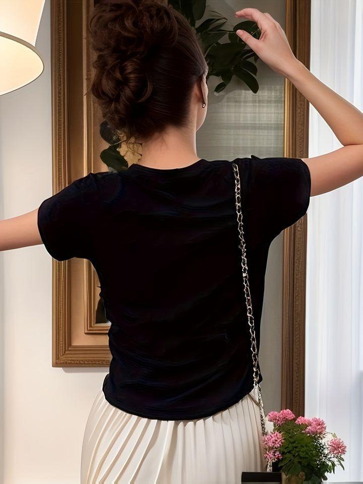 Marnie | Half-Turtleneck Short-Sleeve Top