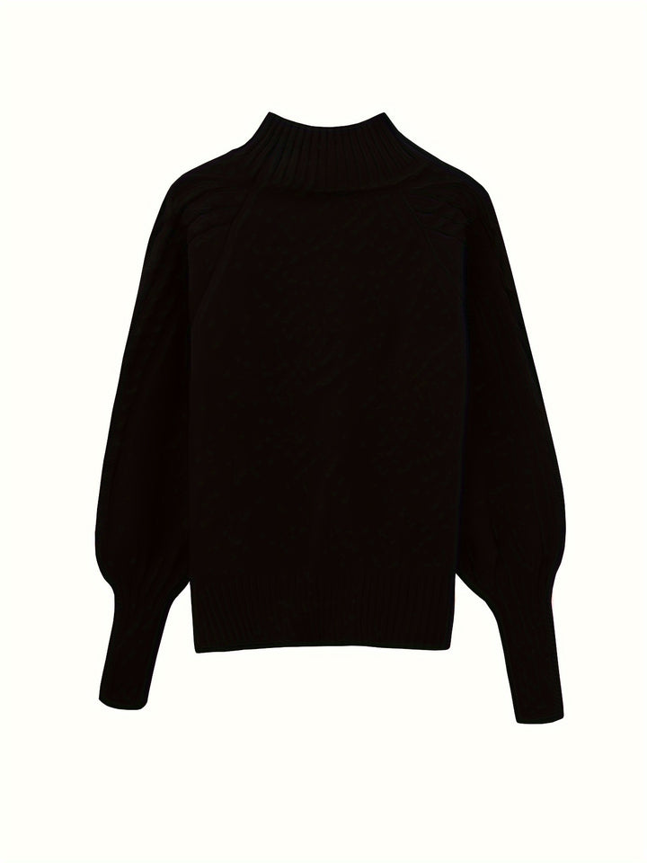 Brooke | Cable-Textured Half-Collar Sweater