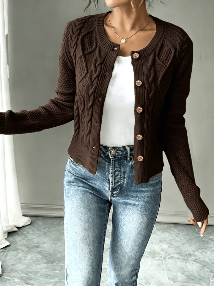Matilda | Cable-Knit Button-Front Cardigan