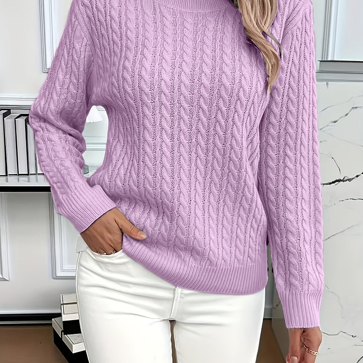 Elspeth | Cable-Knit Round Neck Sweater