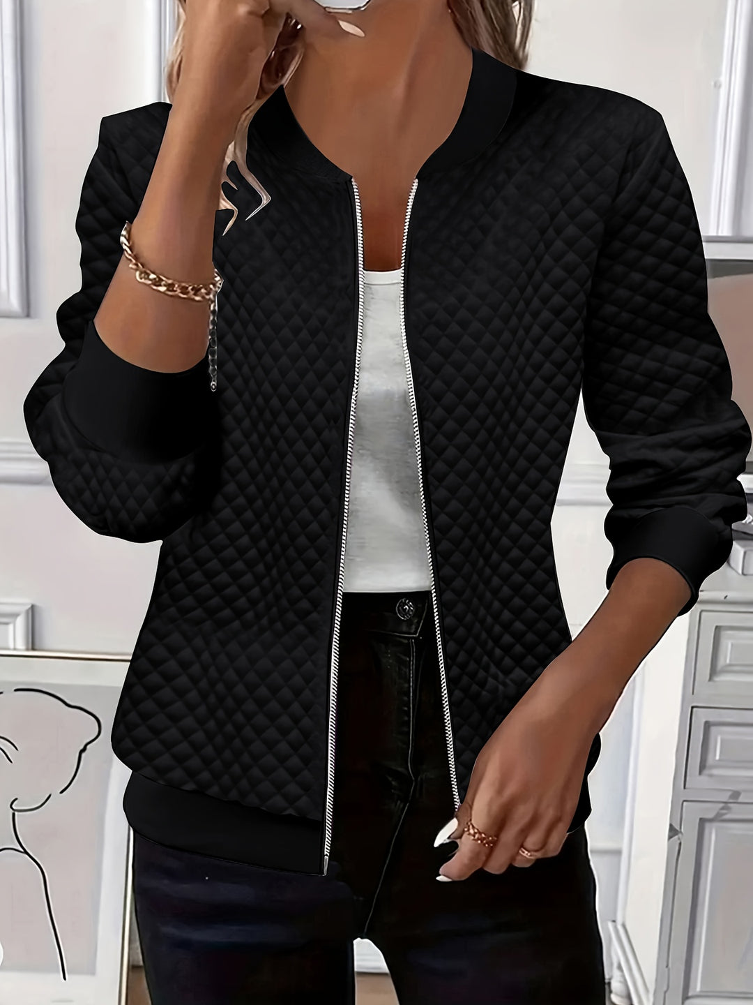 Annette | Textured Zip-Front Jacket