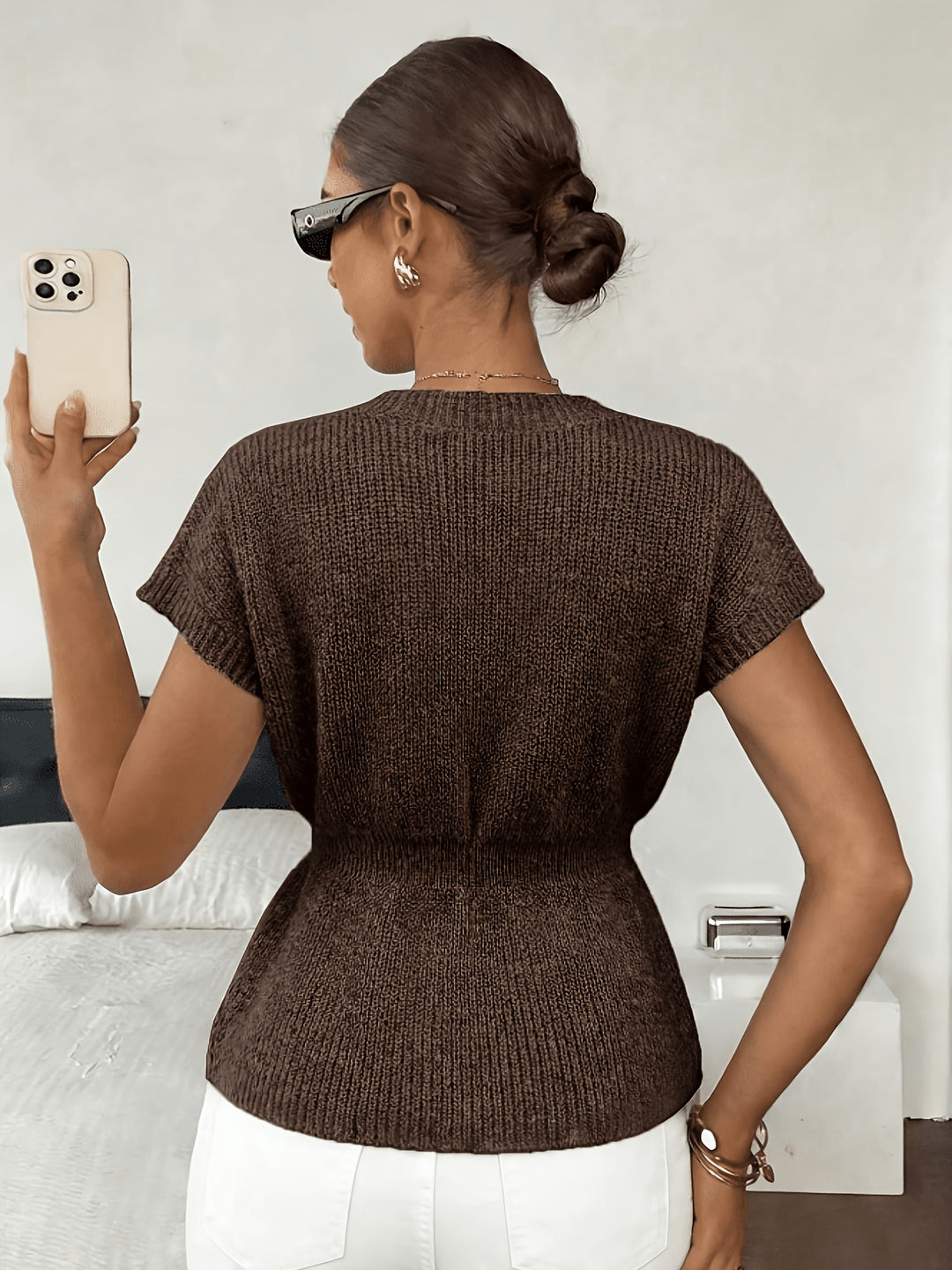 Rachel | Button-Front Knit Top