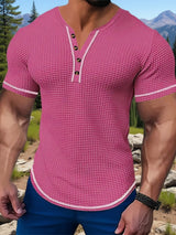 Maxwell | Textured Button-Neck Tee