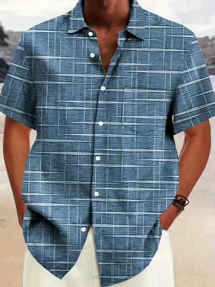 Weston | Textured Grid Short Sleeve Shirt