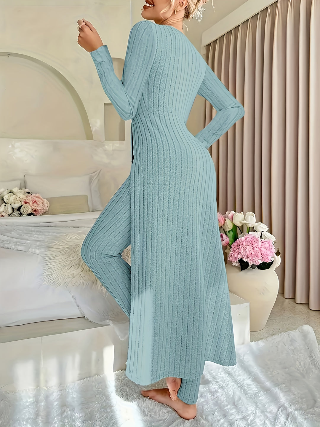 Georgina | Ribbed Lounge Two-Piece Set