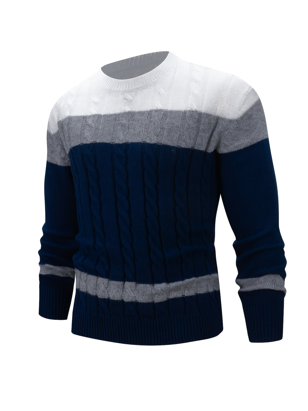 Rory | Colour-Block Cable Knit Sweater