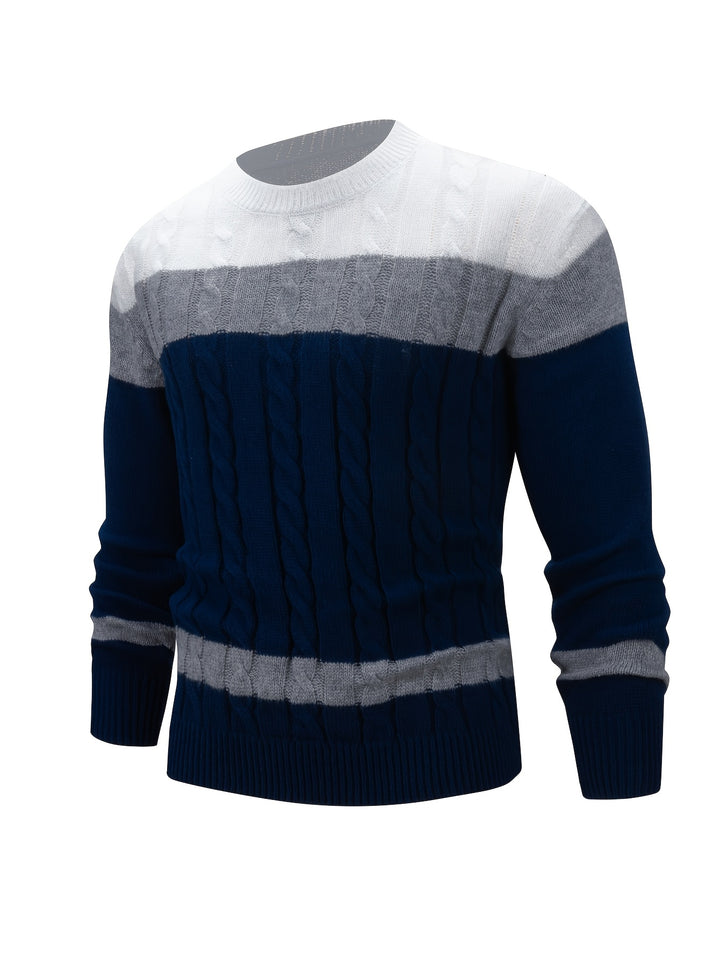 Rory | Colour-Block Cable Knit Sweater