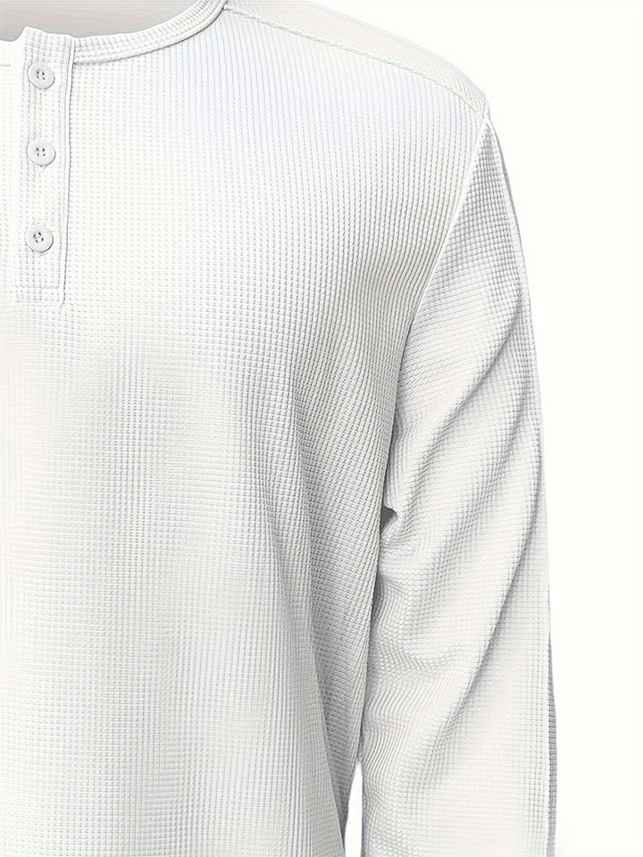 Jonah | Textured Long-Sleeve Henley Shirt